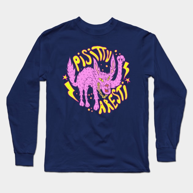 Stray Cat Pisittu Aresti - by Miskel Design Long Sleeve T-Shirt by miskel